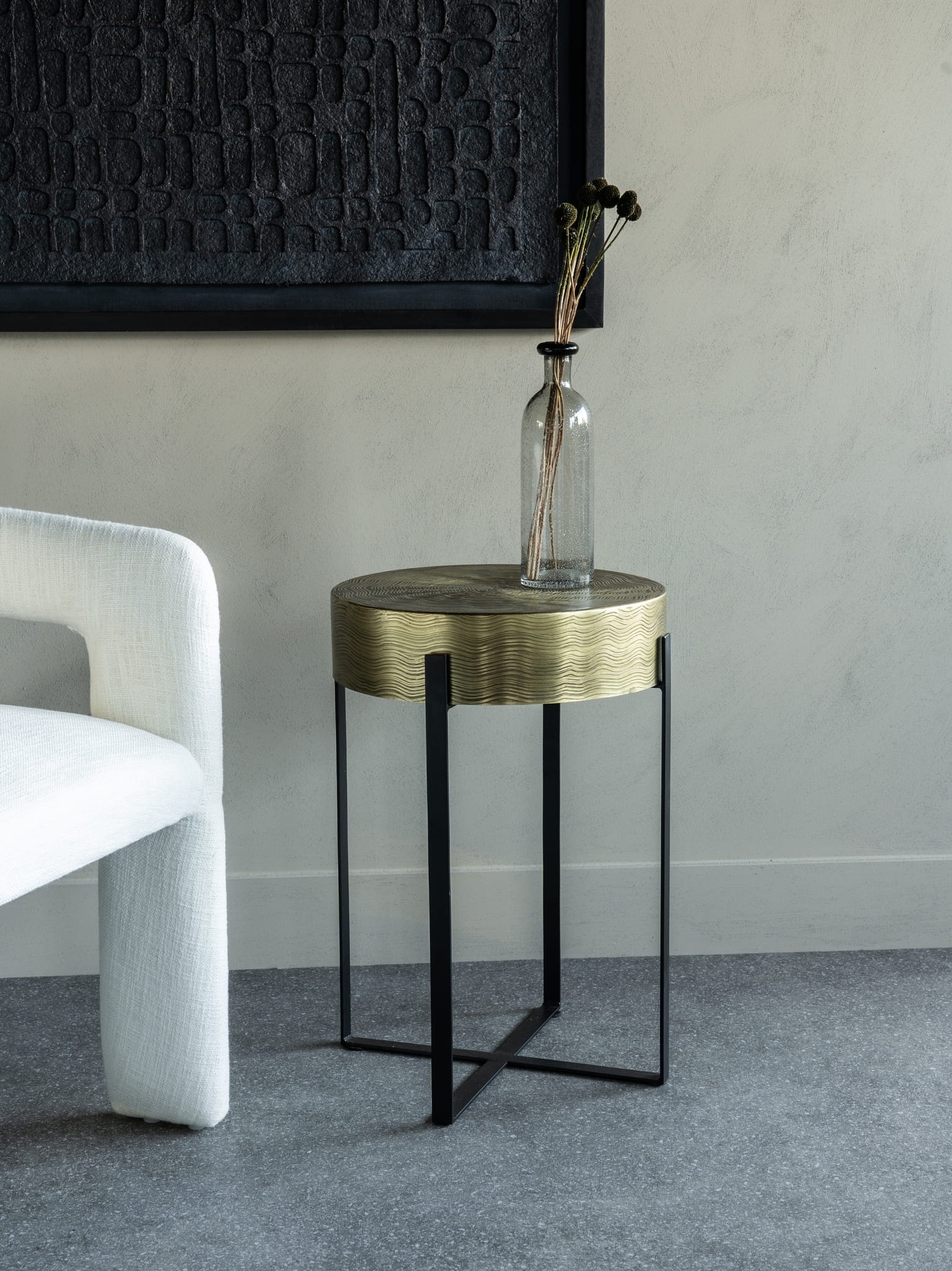 Greenwich Brass Circular Side Table 40x60 cm Antique Brass — free download