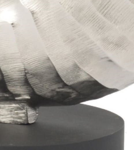 Abstract Shell Aluminium Sculpture 54 cm silver modern decoration